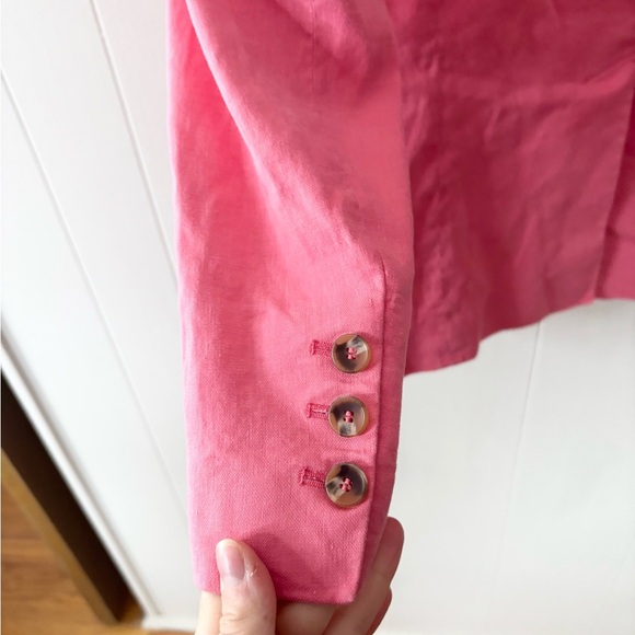 A.L.C. Donovan Linen-Blend Blazer in Dark Grapefruit Size 0 - Picture 6 of 6